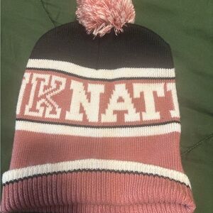 Kids Knit Pom-Pom Beanie - Pink and Black